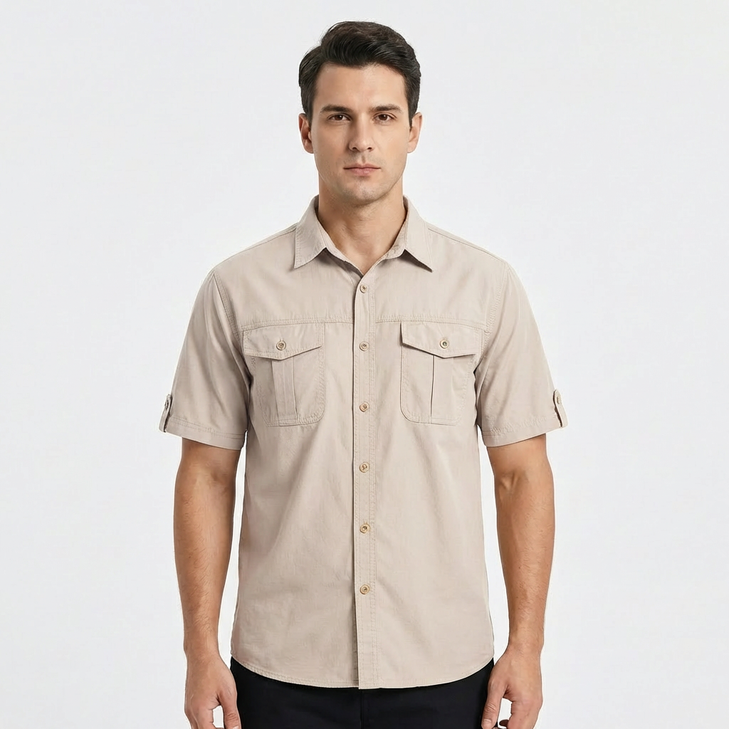 George | Men's Shirt With Chest Pockets And Short Sleeves | Utility