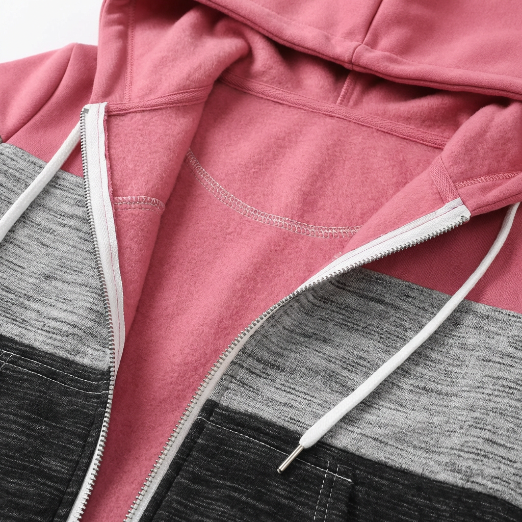 Bella | Women's Zip-Up Hoodie With Blocked Design And Front Pockets | Active