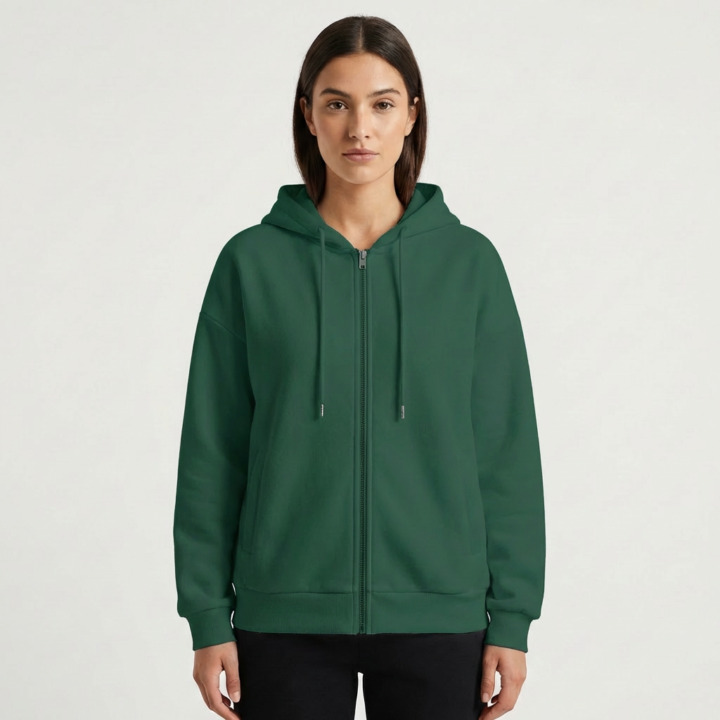 Isla | Women's Zip-Up Hoodie With Drawstring Hood And Full Zip | Essential