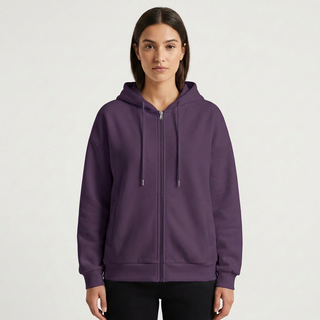Isla | Women's Zip-Up Hoodie With Drawstring Hood And Full Zip | Essential