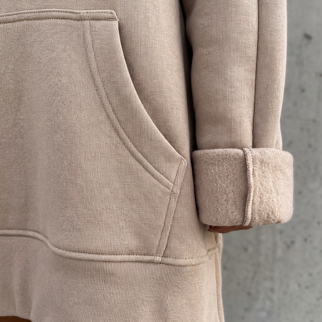 Harper | Women's Hoodie Dress With Kangaroo Pocket And Side Slits | Casual