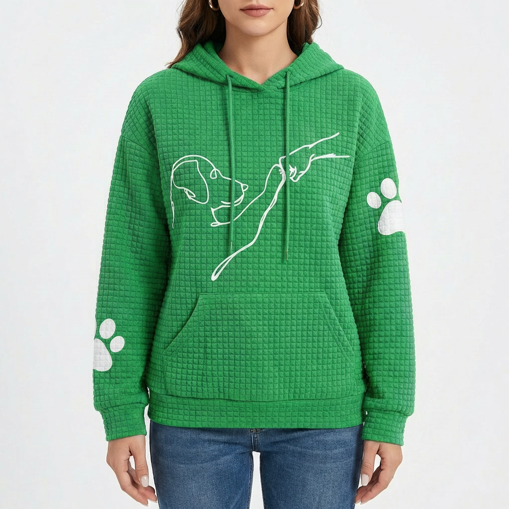 Bella | Women's Hoodie With Animal Print And Textured Design | Fun