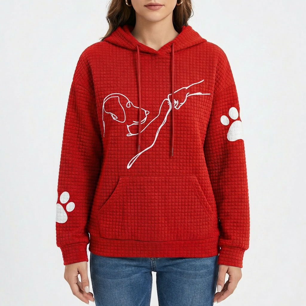 Bella | Women's Hoodie With Animal Print And Textured Design | Fun
