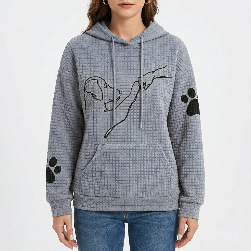 Bella | Women's Hoodie With Animal Print And Textured Design | Fun