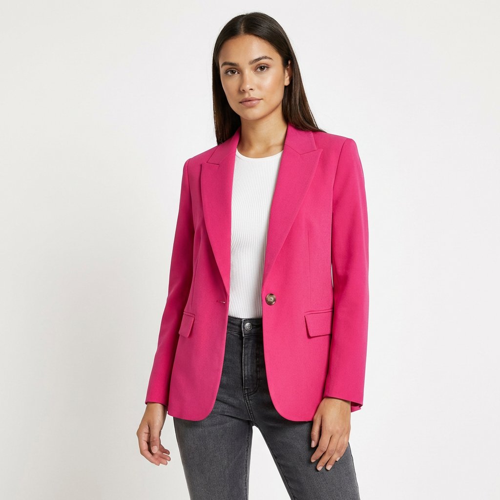 Luna | Women's Blazer With Single-Button Closure And Flap Pockets | Bold