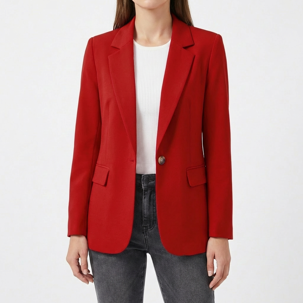 Luna | Women's Blazer With Single-Button Closure And Flap Pockets | Bold