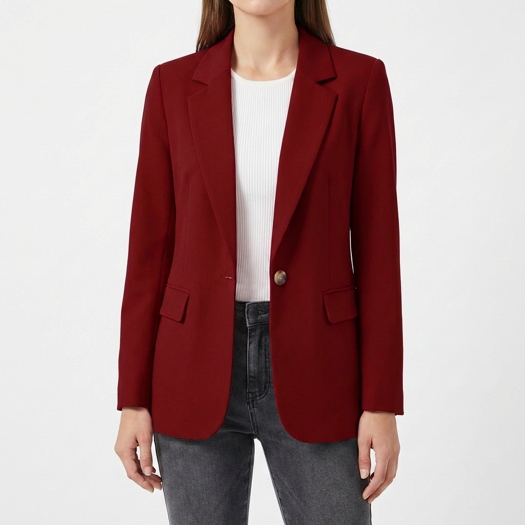 Luna | Women's Blazer With Single-Button Closure And Flap Pockets | Bold