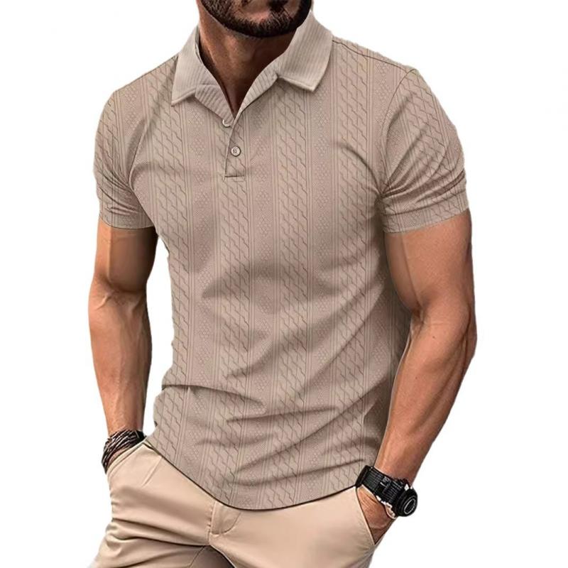 Men's Knit Polo Shirt With Textured Fabric