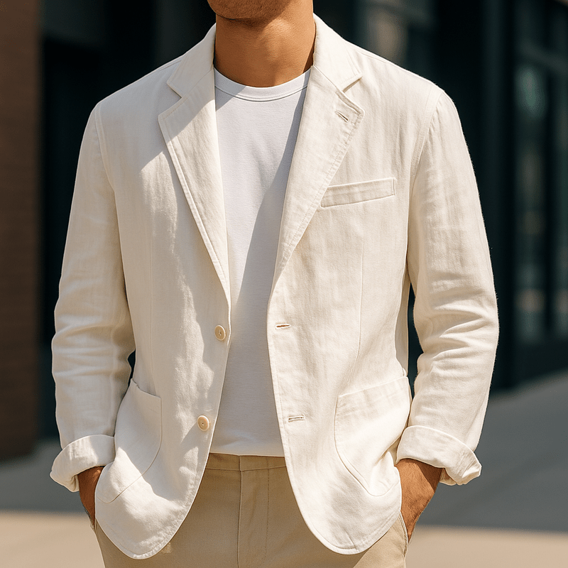 MEN'S LINEN BLAZER WITH LIGHTWEIGHT TAILORED FIT