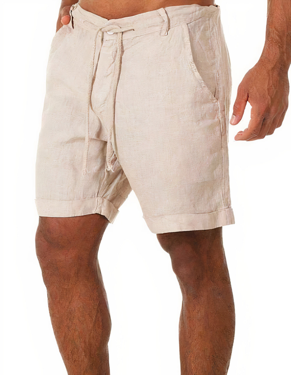 Men's Linen Summer Shorts With Drawstring Waist