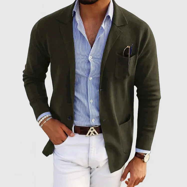 MEN'S KNITTED CASUAL BLAZER JACKET