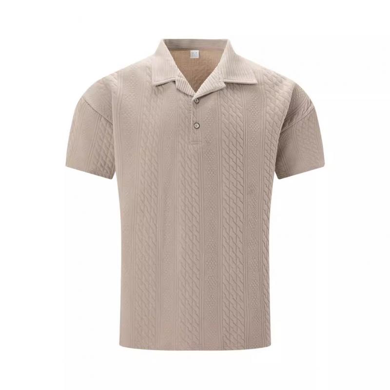 Men's Knit Polo Shirt With Textured Fabric