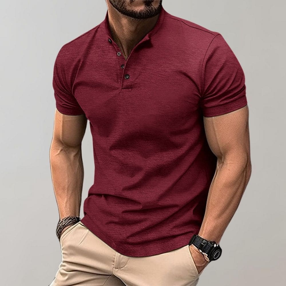 MEN'S COTTON SLIM FIT POLO SHIRT WITH SHORT SLEEVES