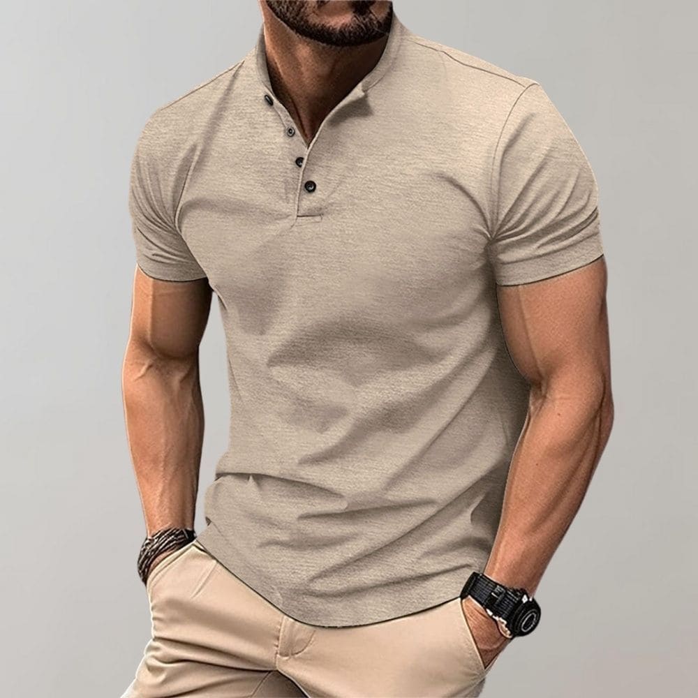 MEN'S COTTON SLIM FIT POLO SHIRT WITH SHORT SLEEVES