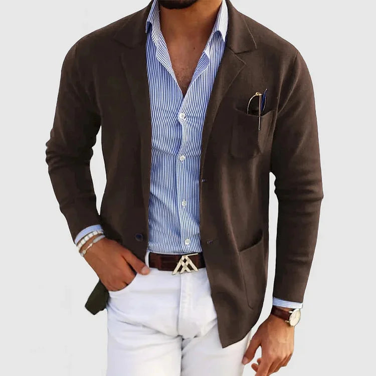 MEN'S KNITTED CASUAL BLAZER JACKET