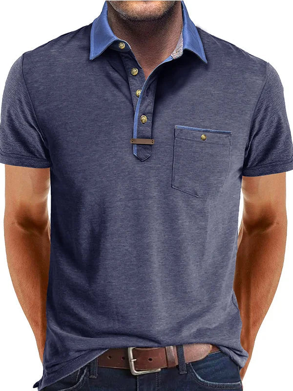 MEN'S COTTON POLO SHIRT WITH CONTRAST COLLAR