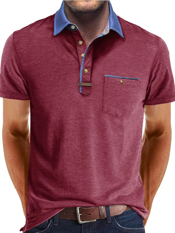 MEN'S COTTON POLO SHIRT WITH CONTRAST COLLAR