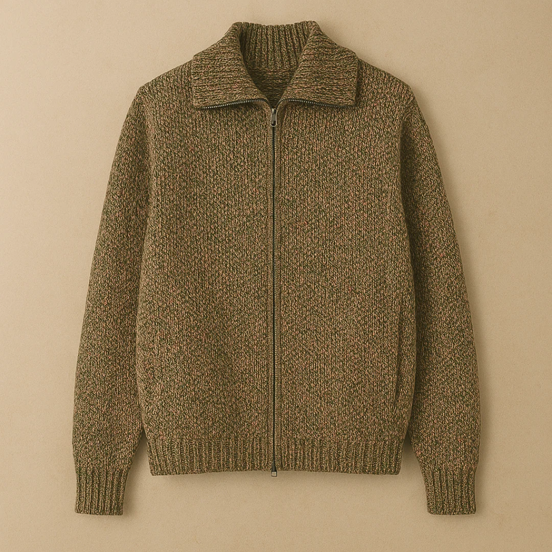 Textured Knitted Men's Cardigan