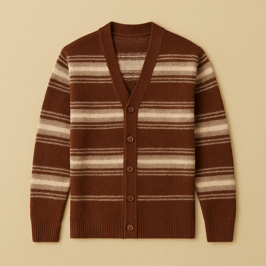 Striped Knitted Men’s Cardigan