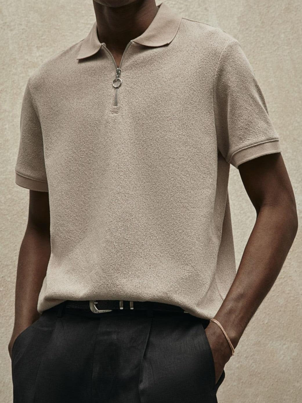 Old Money Zip Polo Shirt
