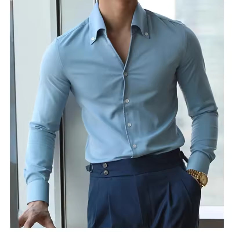 MEN'S BUTTON UP SHIRT WITH CLASSIC COLLAR
