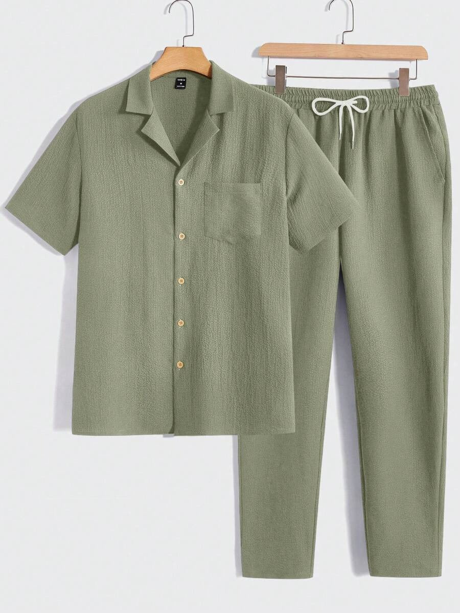 Men's Button-Up Summer Pants Set