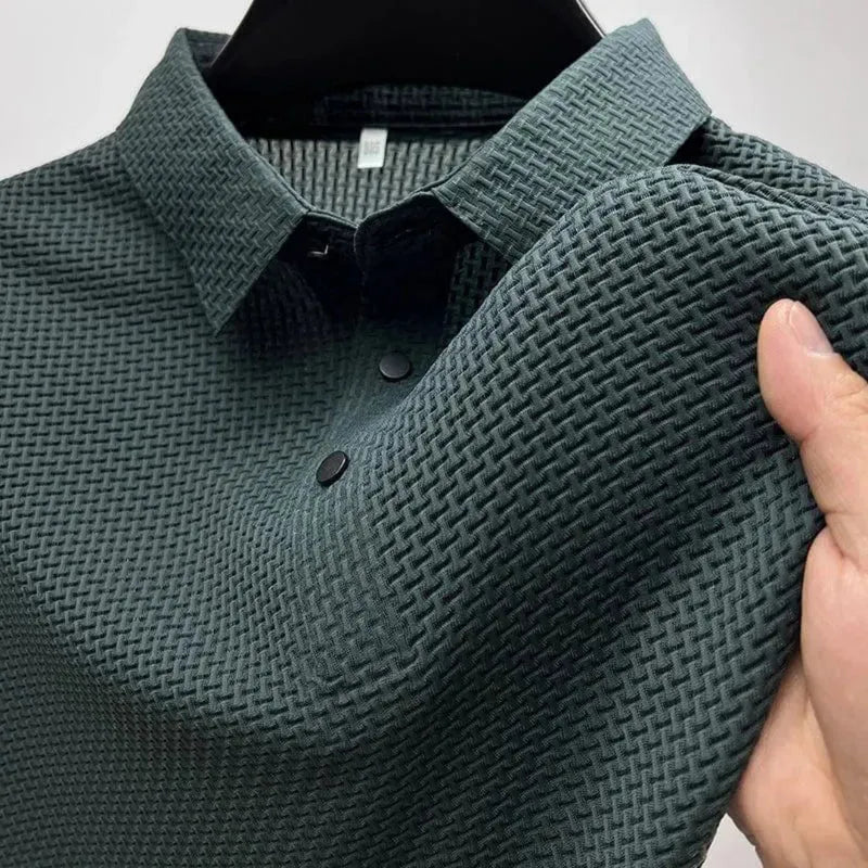 Textured Summer Polo Shirt for Men