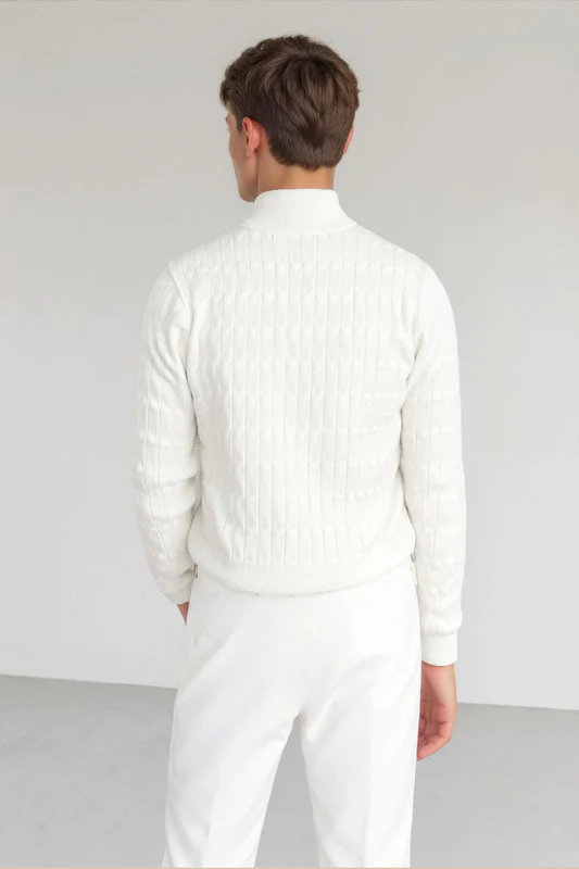 Elegant Cable Knit Sweater for Men