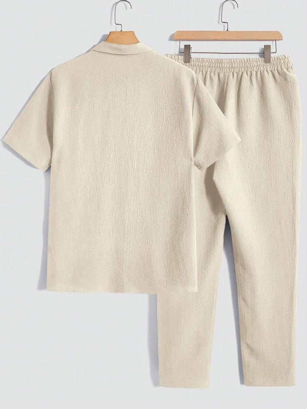 Men's Button-Up Summer Pants Set