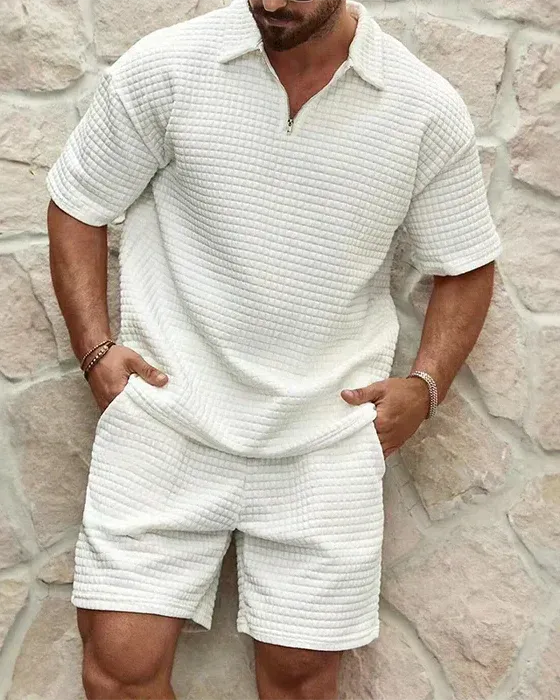 Casual Waffle Knit Summer Set