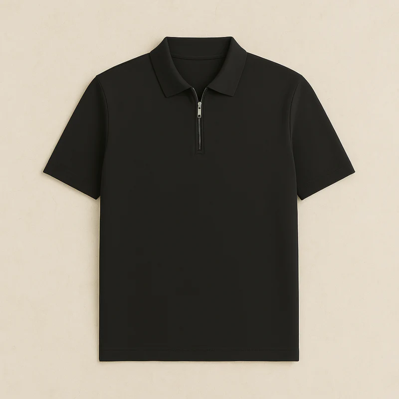Modern Half-Zip Knit Polo