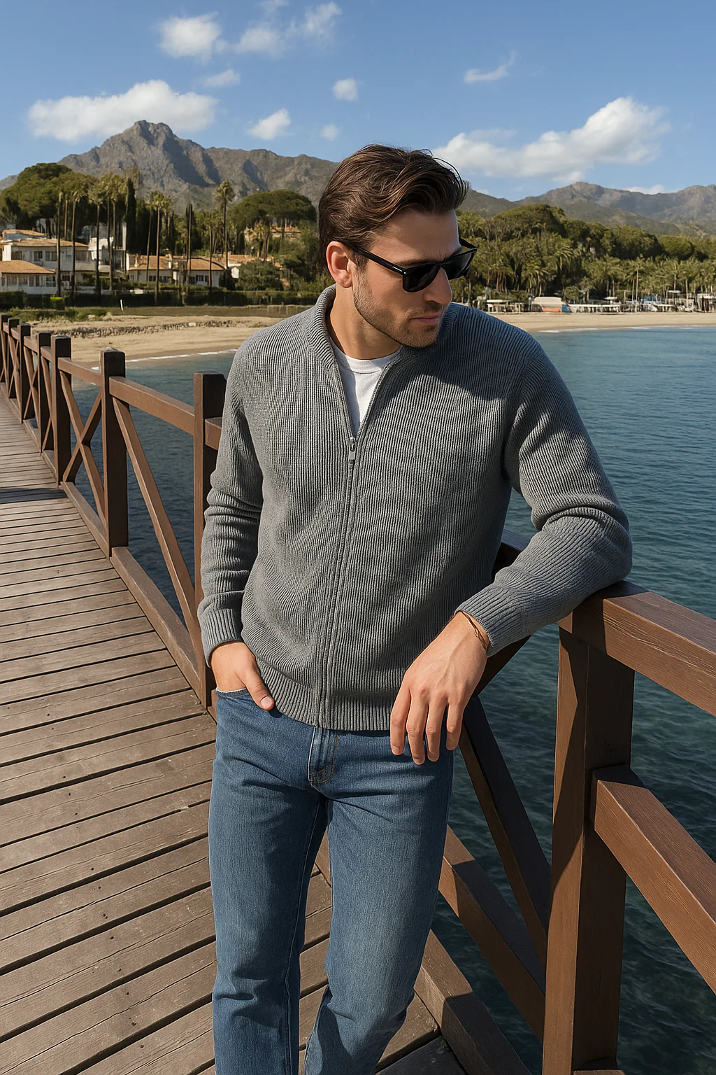 Casual Knitted Cotton Cardigan Men