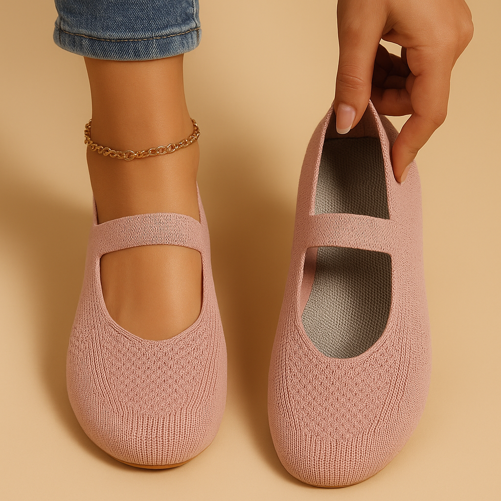 WOMEN'S KNIT SLIP-ON SANDALS WITH ELASTIC STRAP