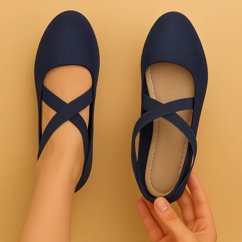 WOMEN'S WEDGE SANDALS WITH ELASTIC CRISS-CROSS STRAPS