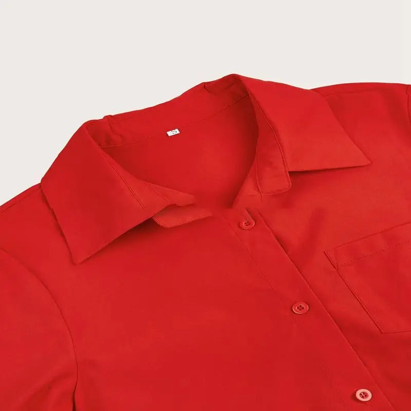 Women's Shirt Dress With Collar And Long Sleeves