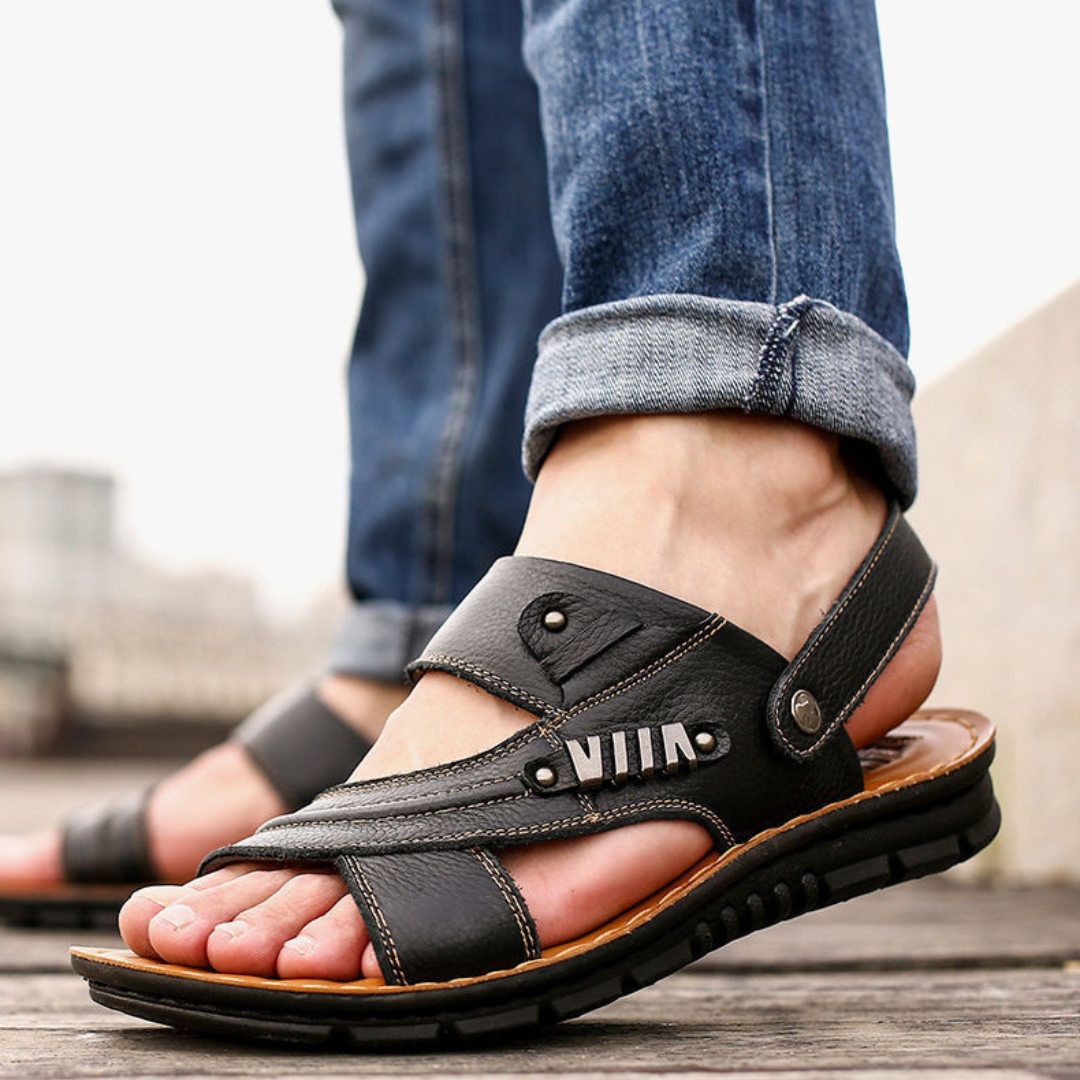 Men's Summer Sandals With Open Toe & Vegan Leather