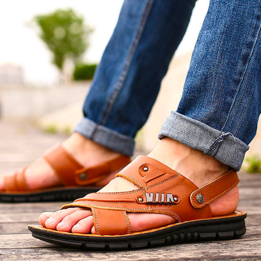 Men's Summer Sandals With Open Toe & Vegan Leather