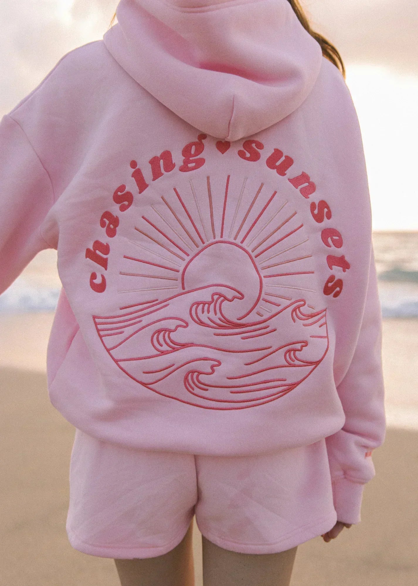 SUNSET PRINT POLYESTER HOODIE FOR MEN AND WOMEN
