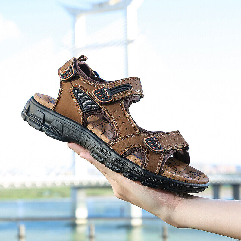 Men's Casual Walking Sandals With Velcro Straps