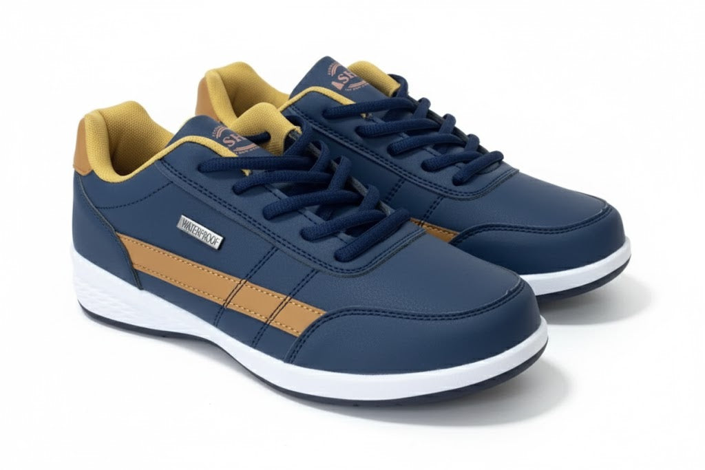 Men's Leather Orthopaedic Sneakers With Cushioned Footbed