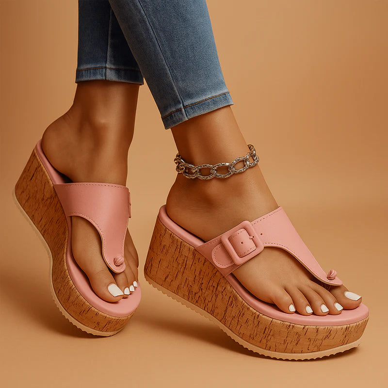 WOMEN'S BEACH WEDGE SANDALS WITH THICK SOLE