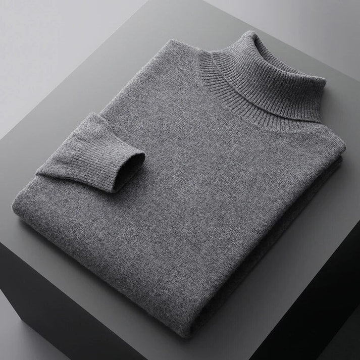 Men's Sweater With Ribbed Turtleneck | Knit